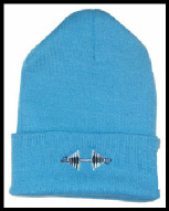 womens knitted cuffed barbell beanie